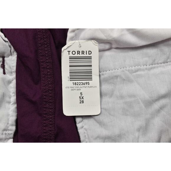 NEW Torrid 4TIE Poplin Pant Plus Size 5X Purple Pull On Drawstring NEW NWT - Picture 6 of 8